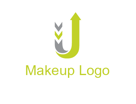 arrow going up in  letter U shape logo
