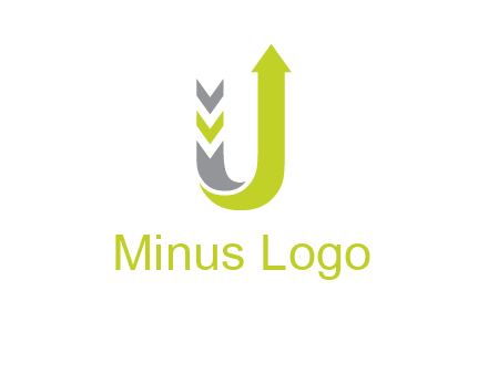 arrow going up in  letter U shape logo