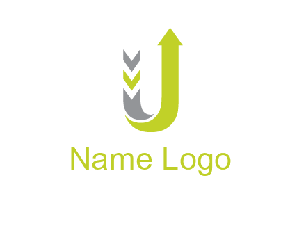 arrow going up in  letter U shape logo