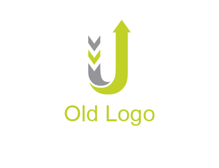 arrow going up in  letter U shape logo