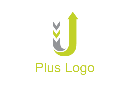 arrow going up in  letter U shape logo