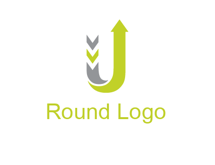 arrow going up in  letter U shape logo