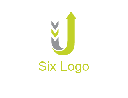 arrow going up in  letter U shape logo
