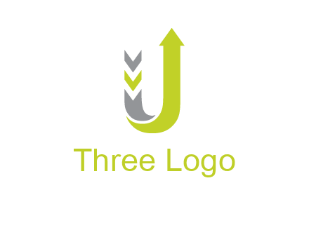 arrow going up in  letter U shape logo