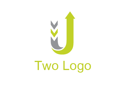 arrow going up in  letter U shape logo
