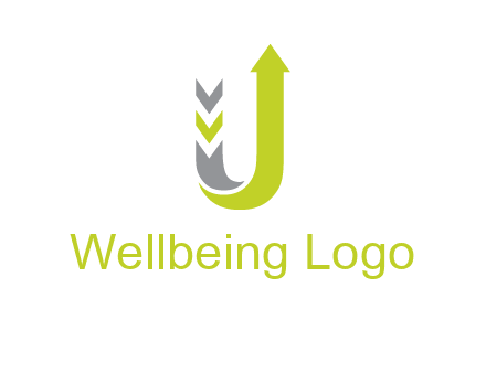 arrow going up in  letter U shape logo