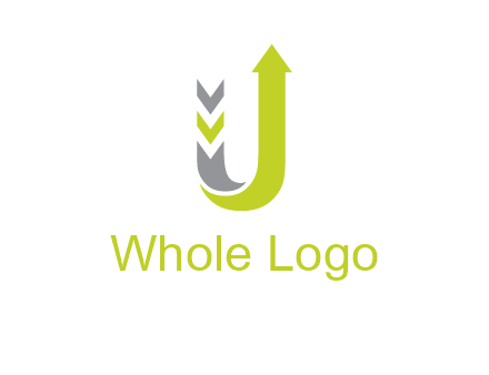 arrow going up in  letter U shape logo