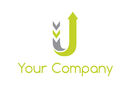 arrow going up in  letter U shape logo