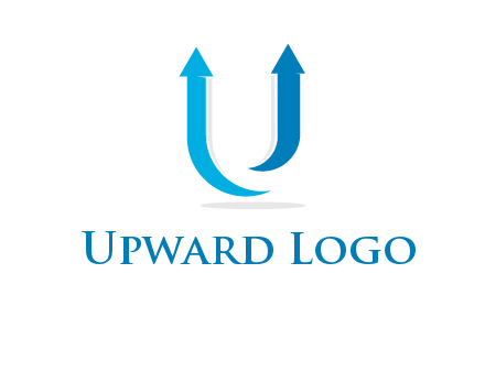 upward arrows in U shape logo