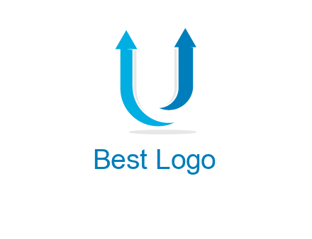 upward arrows in U shape logo
