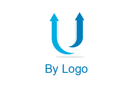 upward arrows in U shape logo