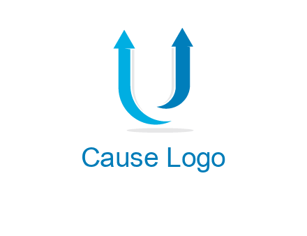 upward arrows in U shape logo