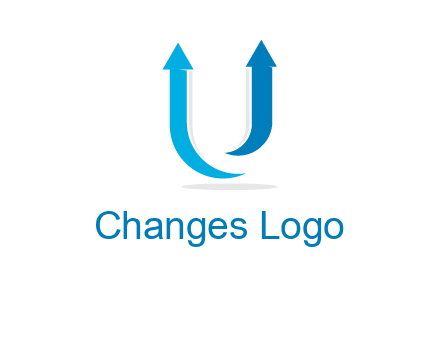 upward arrows in U shape logo
