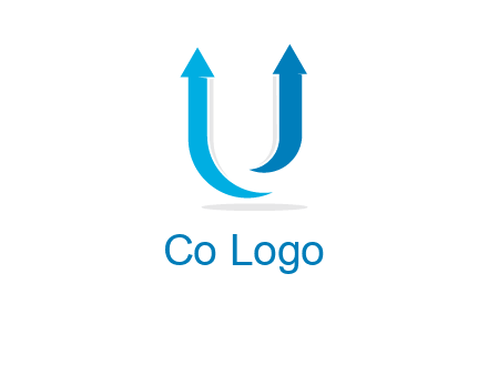 upward arrows in U shape logo