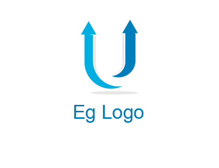upward arrows in U shape logo