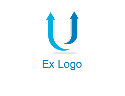 upward arrows in U shape logo