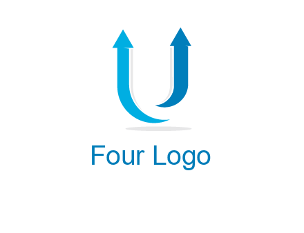 upward arrows in U shape logo