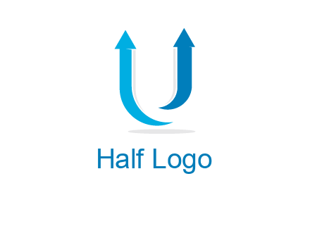 upward arrows in U shape logo