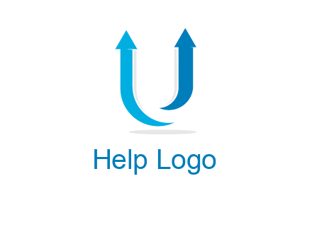 upward arrows in U shape logo