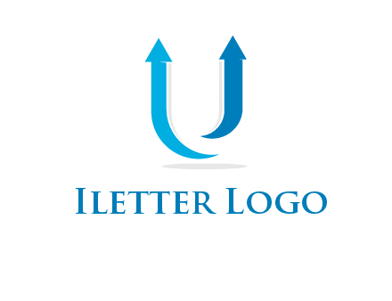 upward arrows in U shape logo