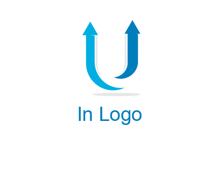 upward arrows in U shape logo