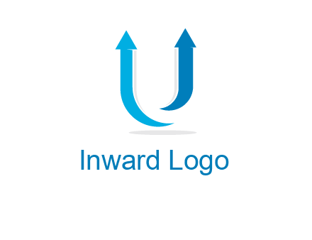 upward arrows in U shape logo