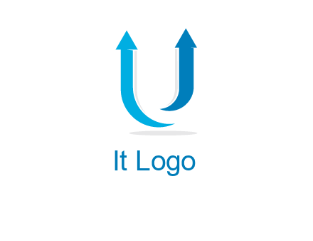 upward arrows in U shape logo