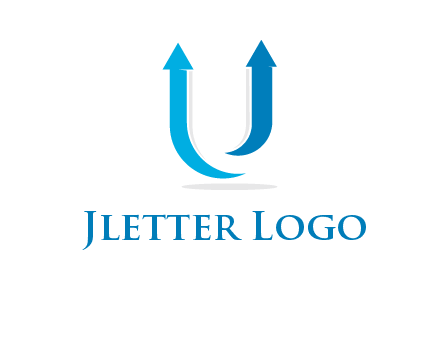 upward arrows in U shape logo