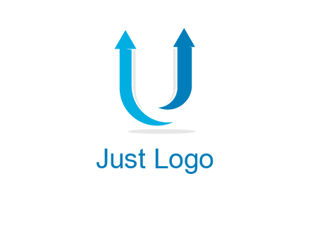 upward arrows in U shape logo