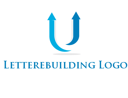 upward arrows in U shape logo