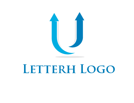 upward arrows in U shape logo