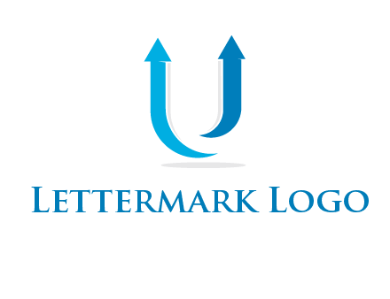 upward arrows in U shape logo