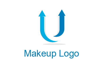 upward arrows in U shape logo