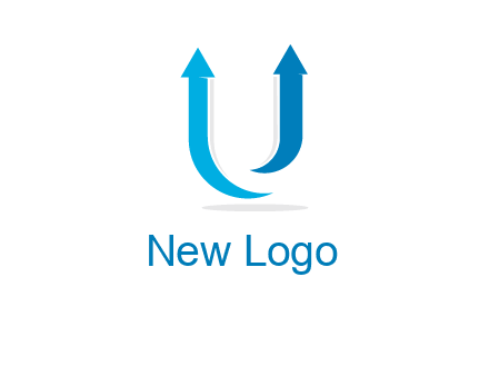 upward arrows in U shape logo