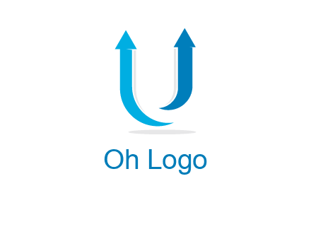 upward arrows in U shape logo
