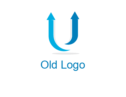 upward arrows in U shape logo