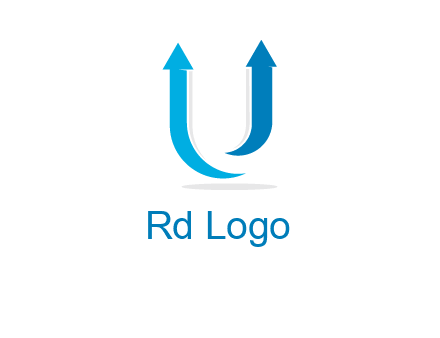 upward arrows in U shape logo