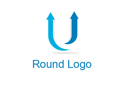 upward arrows in U shape logo