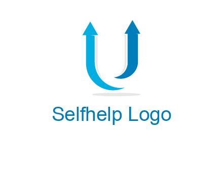 upward arrows in U shape logo