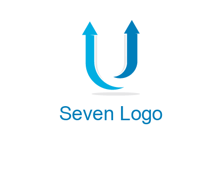 upward arrows in U shape logo