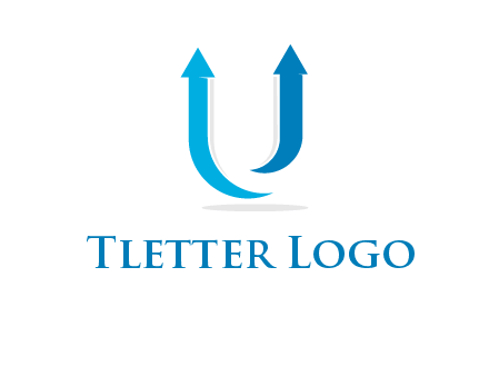 upward arrows in U shape logo