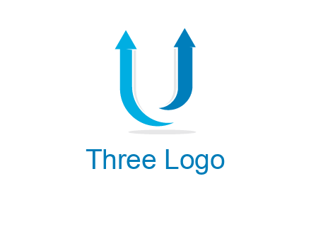 upward arrows in U shape logo