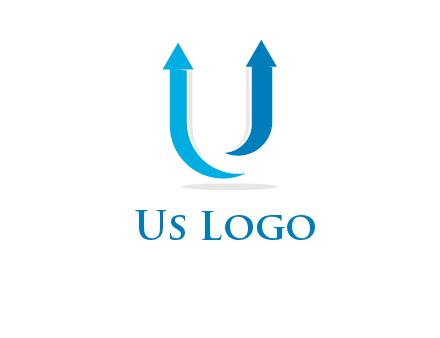 upward arrows in U shape logo