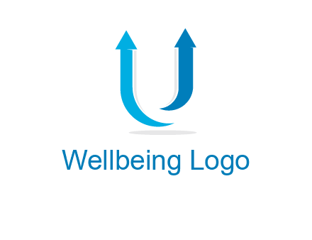 upward arrows in U shape logo