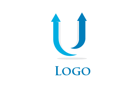 upward arrows in U shape logo