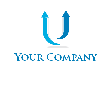 upward arrows in U shape logo