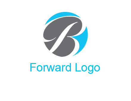letter B script in a circle logo