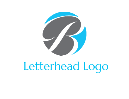 letter B script in a circle logo