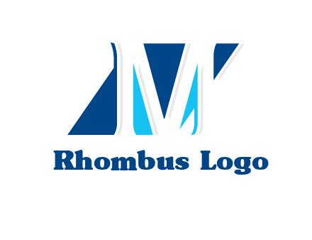 rhombus and letter M logo