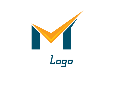 tick on letter M logo